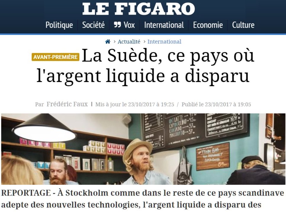 figaro suppression de l'argent liquide