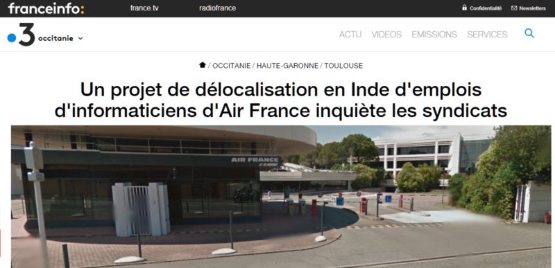 air france délocalise en Inde