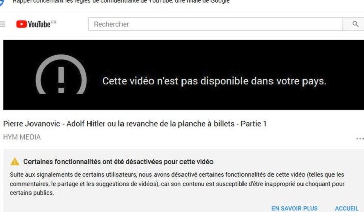 censure youtube 2018 jovanovic