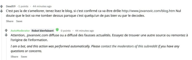 censure du site de pierre jovanovic par reedit