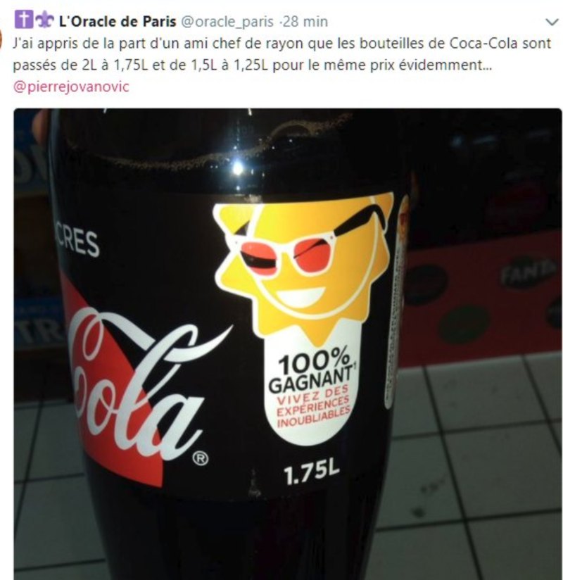 coca cola baisse le volume