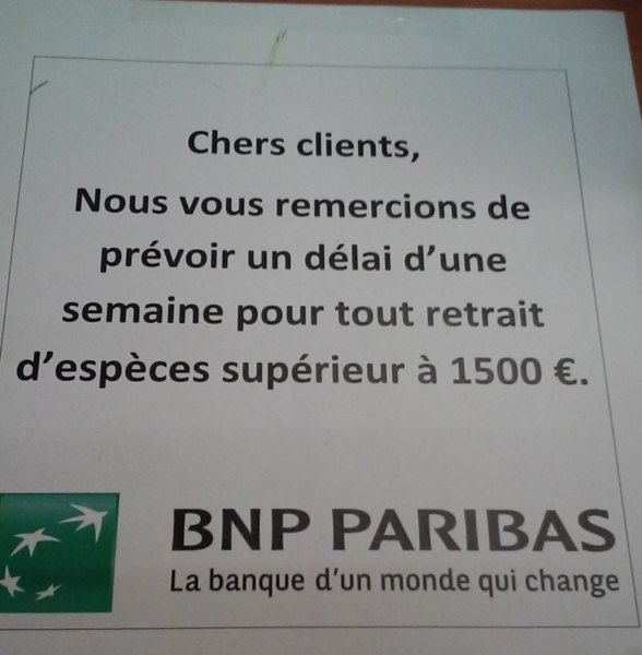 BNP limites retraits 2017 argent liquide