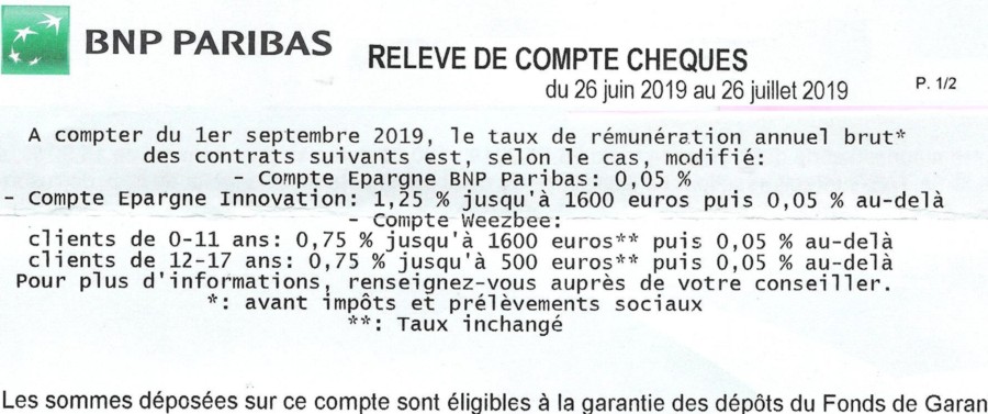 bnp taux negatifs 2019