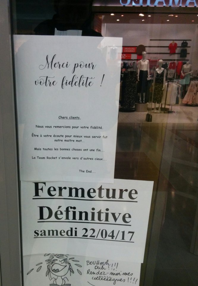 fin d'un commerce