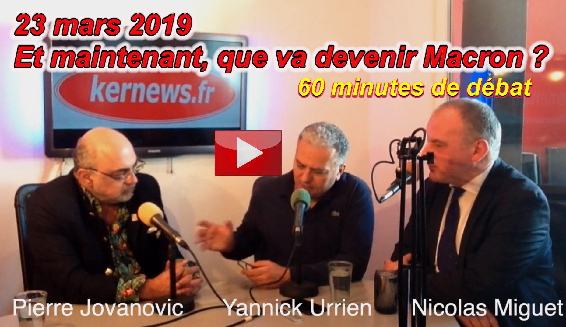 Debat sur les Gilets Jaunes du 23 mars 2019 Pierre Jovanovic Yannick Urrien et N. Miguet du magazine BoursePlus