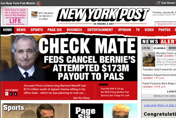 bernard madoff sur le new york post