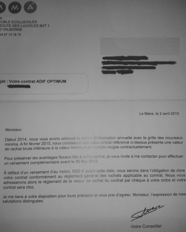 mma courrier